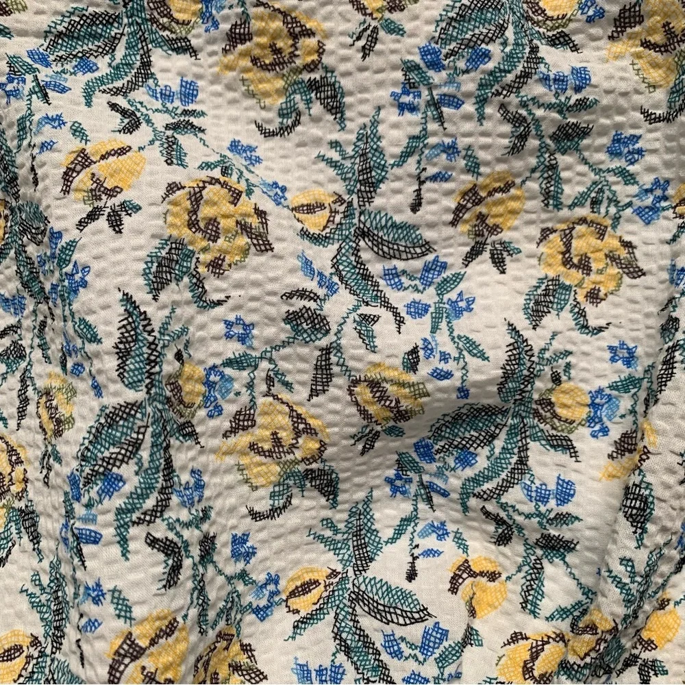 En Saison Floral Print One Shoulder Crop Top | Size L - Picture 8 of 9